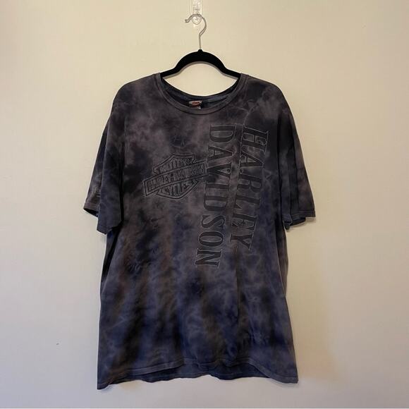 House of Harley-Davidson Motorcycles 2XL tie dye short sleeve t-shirt gray black - Picture 1 of 7